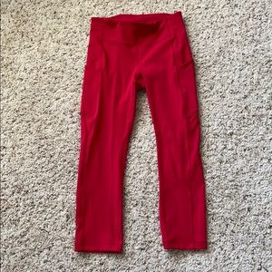 Lululemon Red Speed Up Crop Leggings